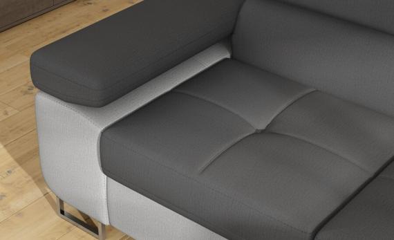Foto Sofá cama rinconera con arcón tapizado en tela terciopelo-gris/gris claro-272cmx203cm OFERTA - ANTON