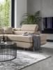 Foto Sofá cama rinconera con arcón tapizado en tela - Anton, Tela, Verde / Gris, 272x203