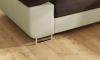 Photo Corner sofa bed with storage upholstered in fabric and synthetic leather - Anton, Fabric and faux leather, Brown + Beige, 272x203