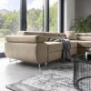 Photo Corner sofa bed with storage upholstered in fabric - Anton, Fabric, Light Gray, 272x203
