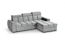 Corner sofa bed with storage - Gomez L, Light grey, 267x175