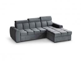 Corner sofa bed with storage - Gomez L, Dark grey, 267x175