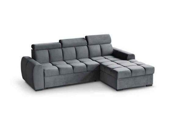 Foto SOFÁ CAMA CON ARCÓN CABEZALES RECLINABLES 267 CM X 175 CM GOMEZ GRIS OSCURO