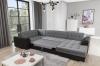 Photo Corner sofa bed - Damario, Pink fabric / Gray fabric, 340 cm x 190cm
