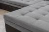 Foto SOFÁ CAMA FORMA DE U 340 CM X 190 CM DAMARIO U GRIS TELA/BLANCO POLIPIEL