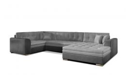 Corner sofa bed - Damario, Light gray fabric / Dark gray fabric, 340cm x 190cm