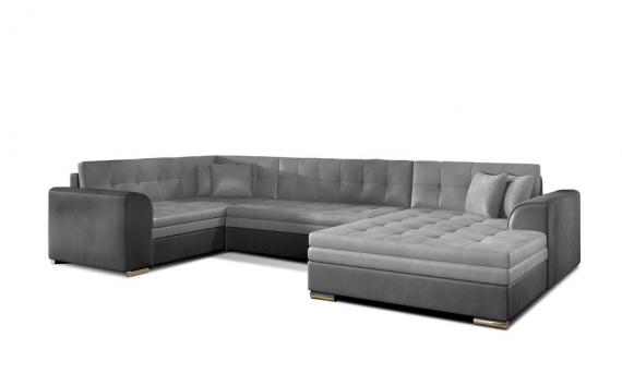 Foto SOFÁ CAMA FORMA DE U 340 CM X 190 CM DAMARIO U GRIS CLARO TELA/GRIS OSCURO TELA