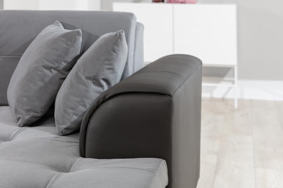 Foto SOFÁ CAMA FORMA DE U 340 CM X 190 CM DAMARIO U GRIS CLARO TELA/GRIS OSCURO TELA