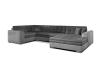 Photo Corner sofa bed - Damario, Dark gray fabric / Light gray fabric, 340cm x 190cm