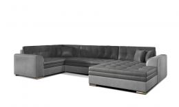 Corner sofa bed - Damario, Dark gray fabric / Light gray fabric, 340cm x 190cm