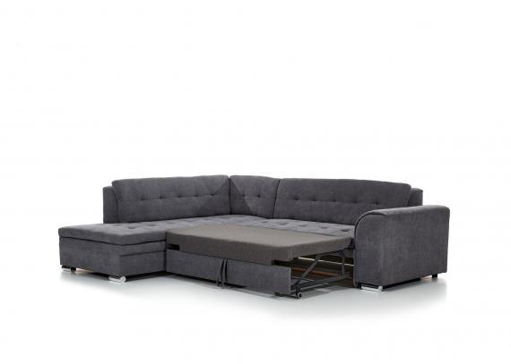 Foto Sofá cama rinconera - Pieretta, Gris oscuro, 260x207