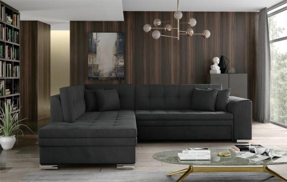Foto Sofá cama rinconera - Pieretta, Gris oscuro, 260x207