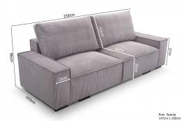 Sofá cama - SIMBA, Gris claro, 250 cm