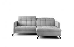 SOFÁ CAMA CON ARCÓN PATAS ALTAS CHAISE LONGUE 225 CM X 160 CM LORELLE GRIS CLARO TELA TERCIOPELO