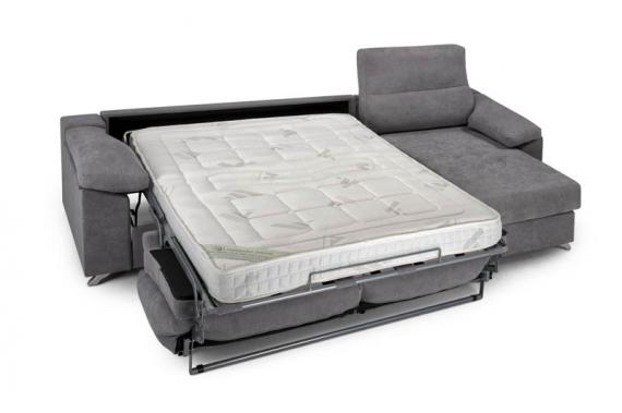 Foto SOFÁ CHAISE LONGUE CAMA APERTURA ITALIANA 292 CM X 155 CM MILAN GRIS