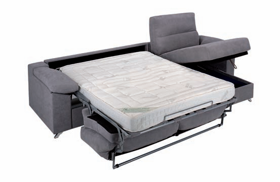 Foto SOFÁ CHAISE LONGUE CAMA APERTURA ITALIANA 292 CM X 155 CM MILAN GRIS