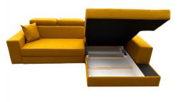 SOFÁ CAMA CON ARCÓN CABEZALES RECLINABLES 263 CM X 178 MÉXICO DE LUX AMARILLO