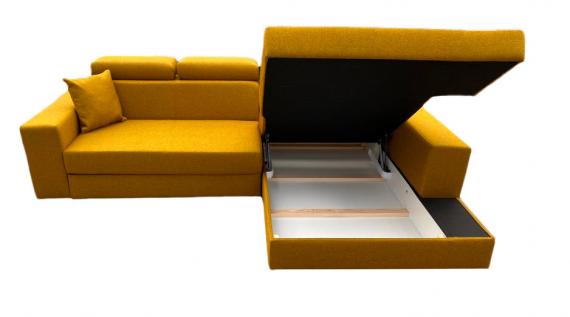 Photo Chaise longue sofa bed with reclining headrests - 263x178 -  MÉXICO DE LUX - Yellow