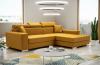Photo Chaise longue sofa bed with reclining headrests - 263x178 -  MÉXICO DE LUX - Yellow