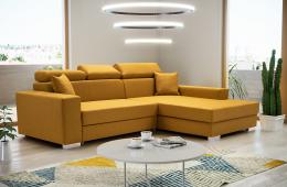 SOFÁ CAMA CON ARCÓN CABEZALES RECLINABLES 263 CM X 178 MÉXICO DE LUX AMARILLO