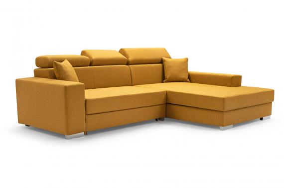 Photo Chaise longue sofa bed with reclining headrests - 263x178 -  MÉXICO DE LUX - Yellow