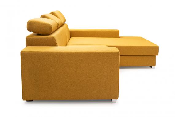 Photo Chaise longue sofa bed with reclining headrests - 263178 - MÉXICO DE LUX - Light Gray / Black