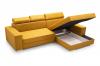 Photo Chaise longue sofa bed with reclining headrests - 263178 - MÉXICO DE LUX - Light Gray / Black