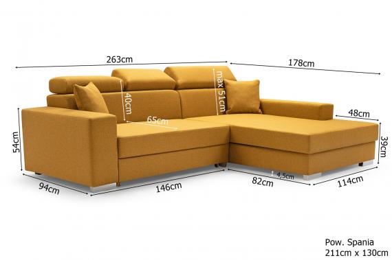 Photo Chaise longue sofa bed with reclining headrests - 263178 - MÉXICO DE LUX - Light Gray / Black