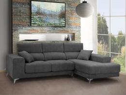 SOFÁ CHAISE LONGUE CON ASIENTOS DESLIZANTES DE VISCOELÁSTICA 280 CM X 173 CM BOSTON GRIS OSCURO