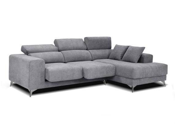 Foto SOFÁ CHAISE LONGUE CON ASIENTOS DESLIZANTES DE VISCOELÁSTICA 280 CM X 173 CM BOSTON MARRÓN