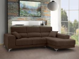 SOFÁ CHAISE LONGUE CON ASIENTOS DESLIZANTES DE VISCOELÁSTICA 280 CM X 173 BOSTON MARRÓN