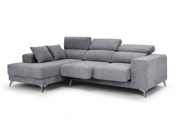 Foto SOFÁ CHAISE LONGUE CON ASIENTOS DESLIZANTES DE VISCOELÁSTICA 280 CM X 173 CM BOSTON BEIGE