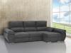Foto SOFÁ CHAISE LONGUE CON ASIENTOS DESLIZANTES Y ARCÓN 280 CM X 140 CM NOA GRIS OSCURO