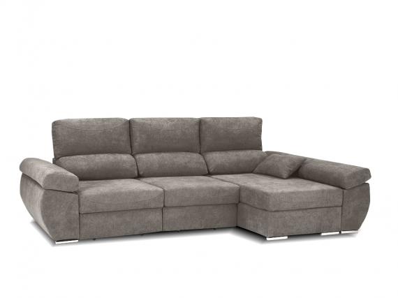 Foto SOFÁ CHAISE LONGUE CON ASIENTOS DESLIZANTES Y ARCÓN 280 CM X 140 CM NOA BEIGE