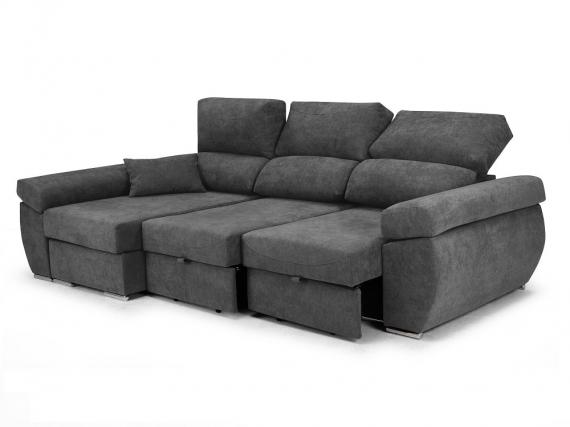 Foto SOFÁ CHAISE LONGUE CON ASIENTOS DESLIZANTES Y ARCÓN 280 CM X 140 CM NOA BEIGE