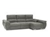 Foto SOFÁ CHAISE LONGUE CON ASIENTOS DESLIZANTES Y ARCÓN 280 CM X 140 CM NOA GRIS CLARO