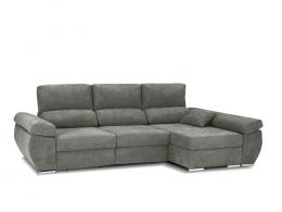 SOFÁ CHAISE LONGUE CON ASIENTOS DESLIZANTES Y ARCÓN 280 CM X 140 NOA GRIS CLARO
