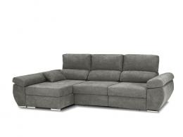 SOFÁ CHAISE LONGUE CON ASIENTOS DESLIZANTES Y ARCÓN 280 CM X 140 NOA GRIS CLARO