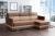 SOFÁ CAMA CON DOS ARCÓNES 220 CM X 146 CM KOLIBER MARRÓN/BEIGE TELA