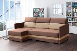 SOFÁ CAMA CON DOS ARCÓNES 220 CM X 146 KOLIBER MARRÓN/BEIGE TELA