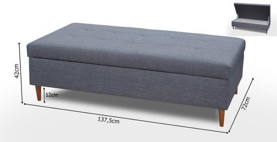 Foto SOFÁ CAMA CON PUF 229 CM X 153 CM AREO ROSA