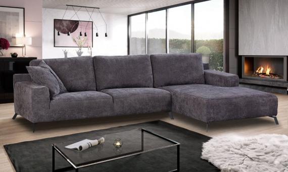 Foto SOFÁ CHAISELONGUE GRANDE CON PATAS ALTAS 312 CM X 189 CM FIRAGO GRIS OSCURO
