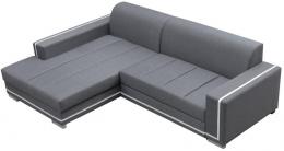 SOFÁ CAMA CON ARCÓN 260 CM X 177 CM MARTIN GRIS TELA/BLANCO POLIPIEL