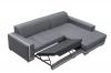 Photo Upholstered chaise longue sofa convertible into a bed - MARTÍN, Gray / White, 260cm x 177cm