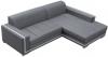 Photo Upholstered chaise longue sofa convertible into a bed - MARTÍN, Gray / White, 260cm x 177cm