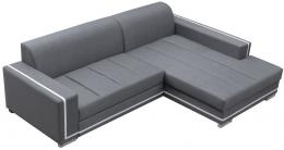 SOFÁ CAMA CON ARCÓN 260 CM X 177 CM MARTIN GRIS TELA/BLANCO POLIPIEL