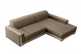 SOFÁ CAMA CON ARCÓN 260 CM X 177 CM MARTIN BEIGE TELA/BLANCO POLIPIEL