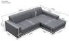 Photo Upholstered chaise longue sofa convertible into a bed - MARTÍN, Beige / White, 260cm x 177cm