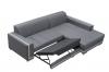 Photo Upholstered chaise longue sofa convertible into a bed - MARTÍN, Light gray / White, 260cm x 177cm