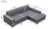 Photo Upholstered chaise longue sofa convertible into a bed - MARTÍN, Light gray / White, 260cm x 177cm